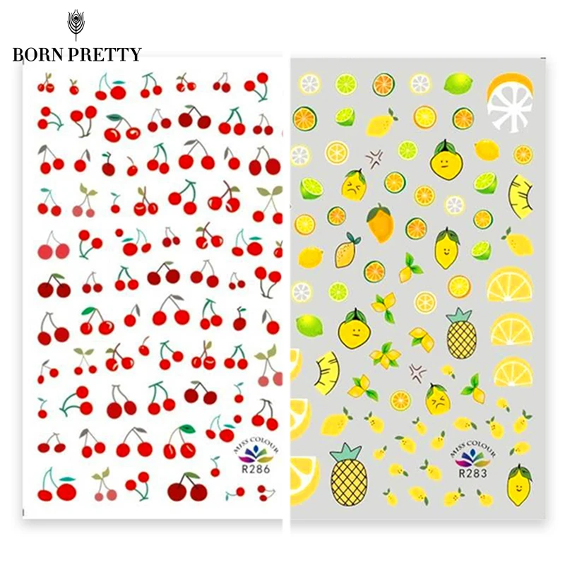 Nail Stickers 3D Fruit Series Transfer Lovely Decals Self Adehesive Strawberry Summer Theme Art Accessories DIY Design 1Pc | Красота и
