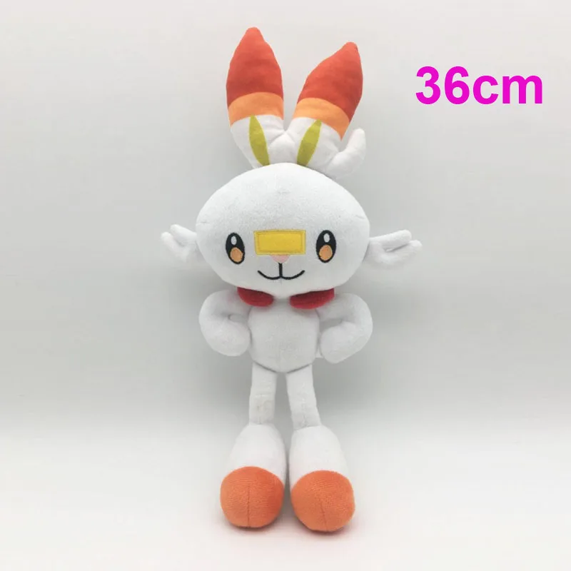 White 36cm Высокое качество мультфильм животное обезьяна Кролик Плюшевая Игрушка симпатичный Меч Щит Gosanke Sobble Grookey Мягкая кукла игрушки подарки - Цвет: White 36cm