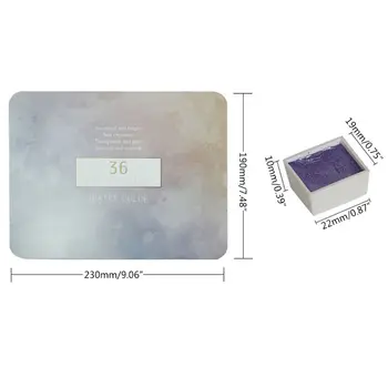 

36 Color Glitter Water Color Set Metallic Gold Pigment Paint Artist Painting