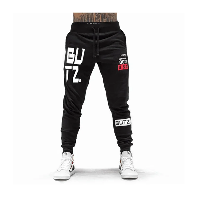 Мужские спортивные джоггеры черные штаны ropa hombre pantalon с буквенным принтом