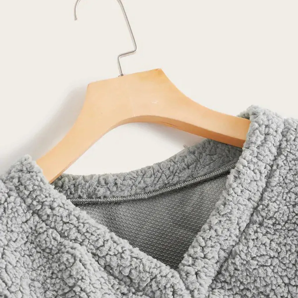 Kawaii moletom feminino sudadera mujer Модный свитшот Женский Повседневный свободный длинный рукав однотонный свитшот с v-образным вырезом