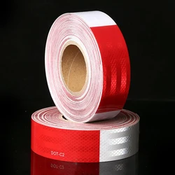 Ruban adhésif réfléchissant imperméable, 5cm x 25m/rouleau, bande d'avertissement pour camion 