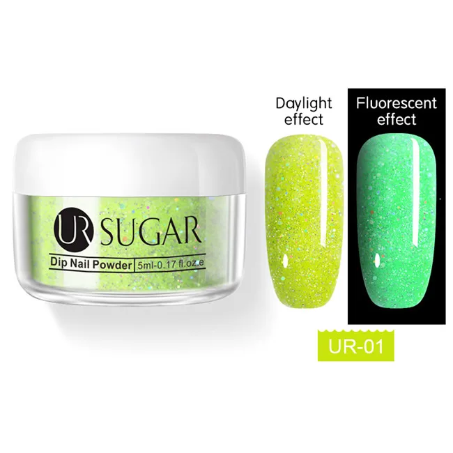 Glitter 1 Ur Sugar 5 мл ФЛУОРЕСЦЕНТНОЕ погружение ногтей Порошковая голографическая блестящая неоновая Dip пигментная Пыль для украшения ногтей натуральный сухой без - Цвет: Glitter 1