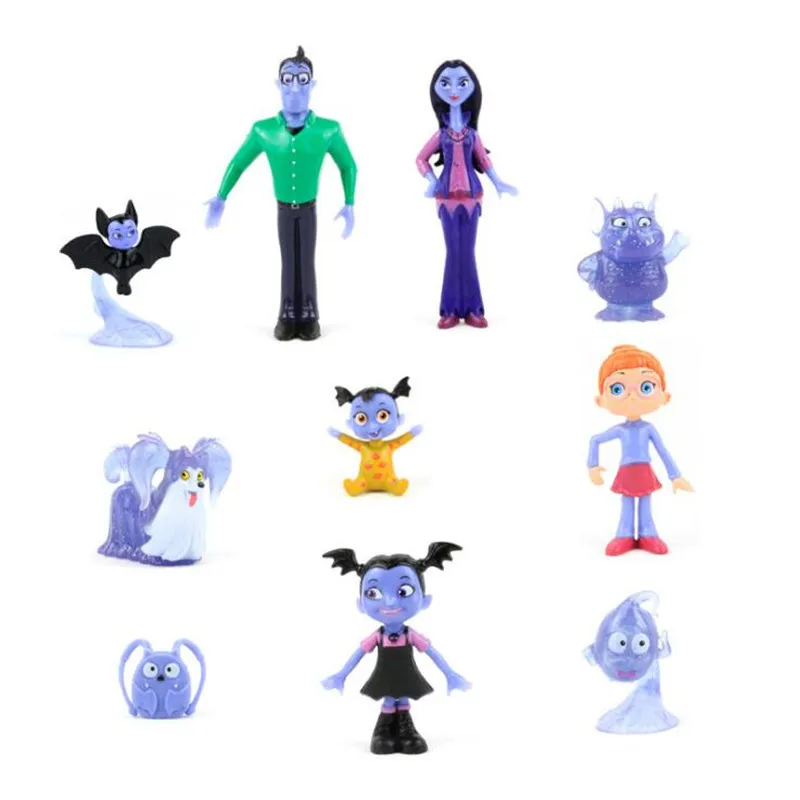 Moive Vampirina Vamp Junior Girl фигурка игрушка 10 шт./лот с opp сумкой - Цвет: Зеленый