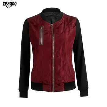 

Women Autumn Winter Casual Zipper Jacket Solid Long Autumn, Sleeve Stand Collar Outwear
