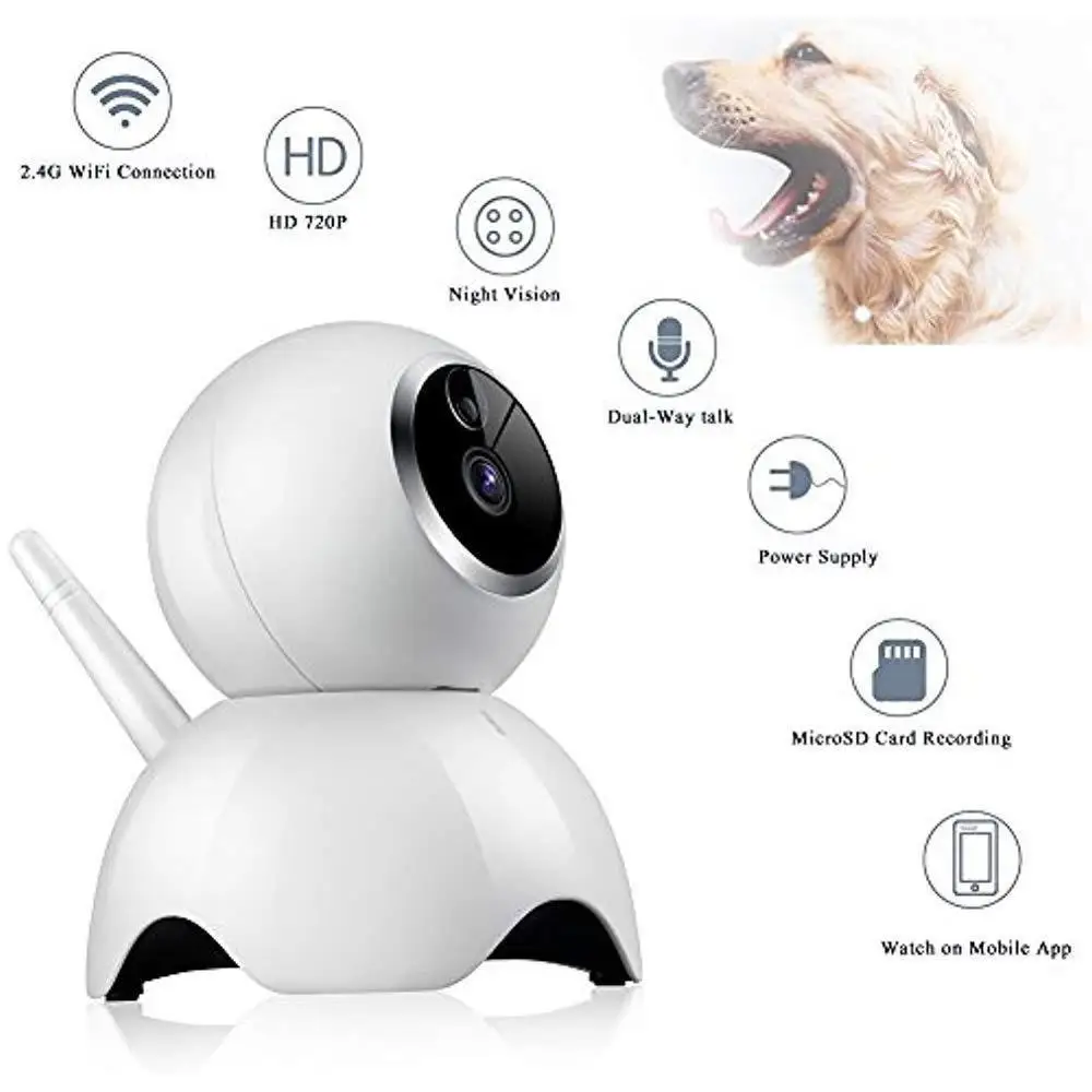 Умная беспроводная Wi-Fi мини-камера безопасности 720P с функцией ночного видения, дистанционный доступ Wifi, дистанционное управление, голосовая домофонная сигнализация, мониторинг