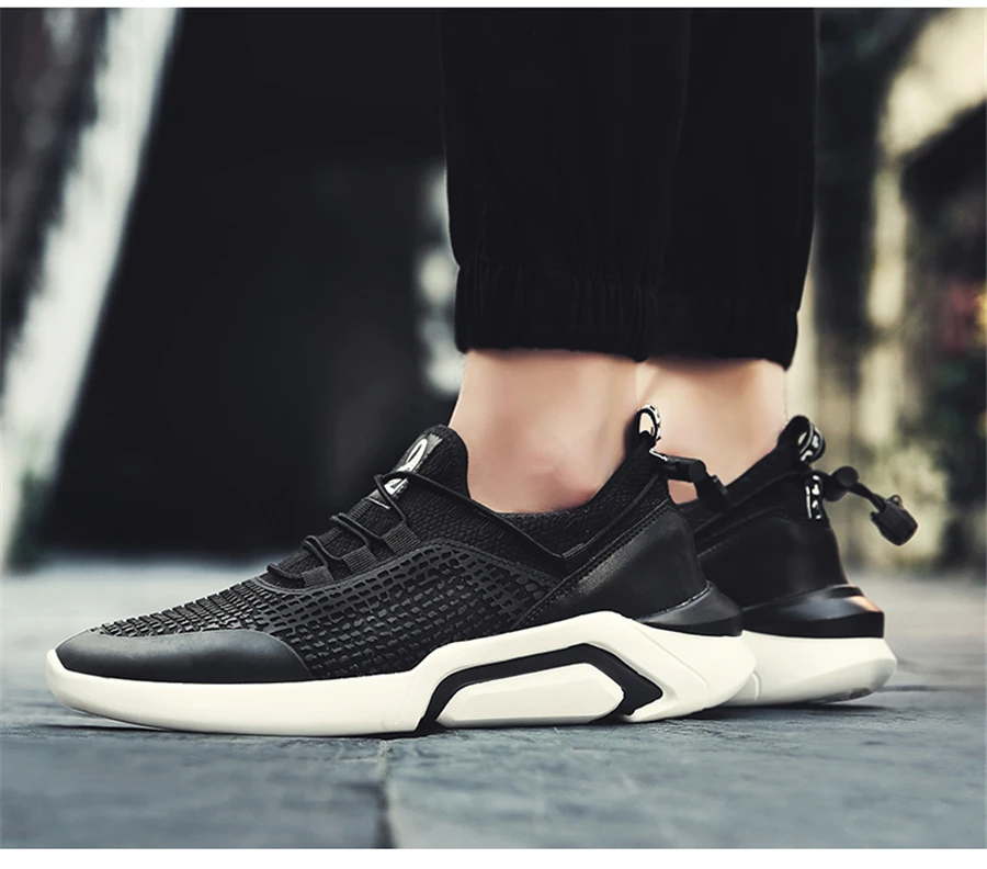 CREDRIZK/черные мужские кроссовки; спортивная обувь; легкая обувь; zapatillas hombre Deportiva; Брендовая обувь для бега; мужская обувь на шнуровке; chaussure homme