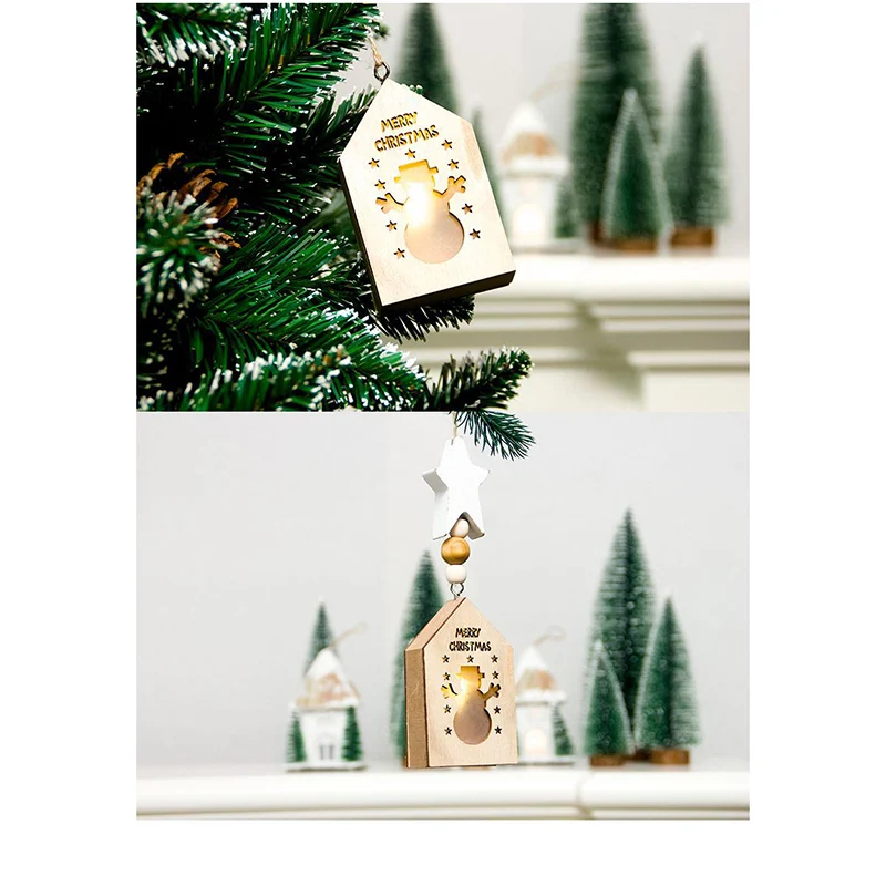 Деревянный Декоративный светильник подвесные украшения для рождественской елки вечерние VJ-Drop