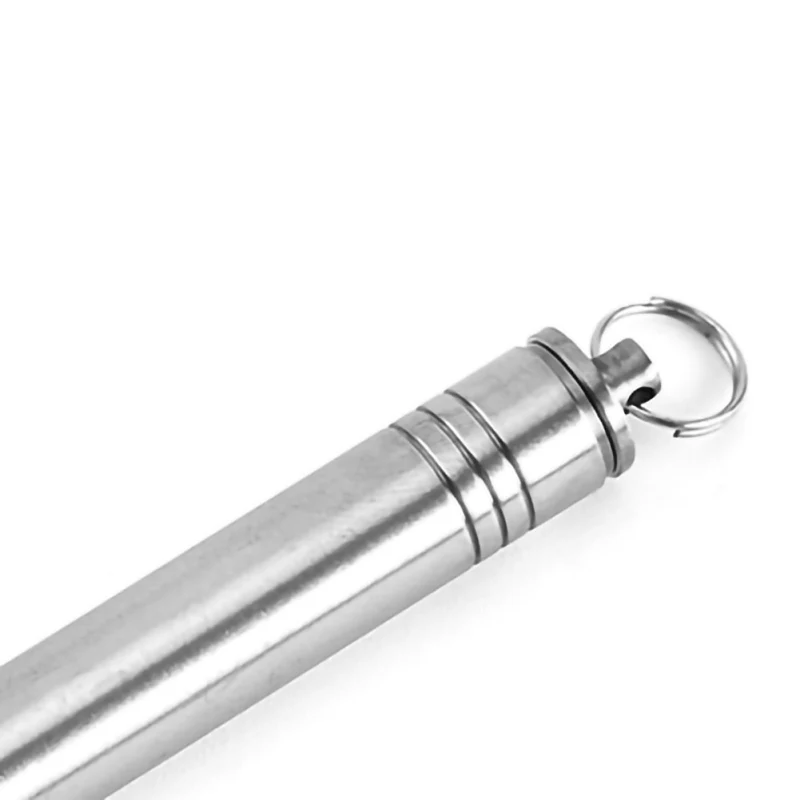

Titanium Alloy Outdoor EDC Toothpick Bottle Container Waterproof Cigarettes Pill Toothpick Storage Holder Case With Key Ring