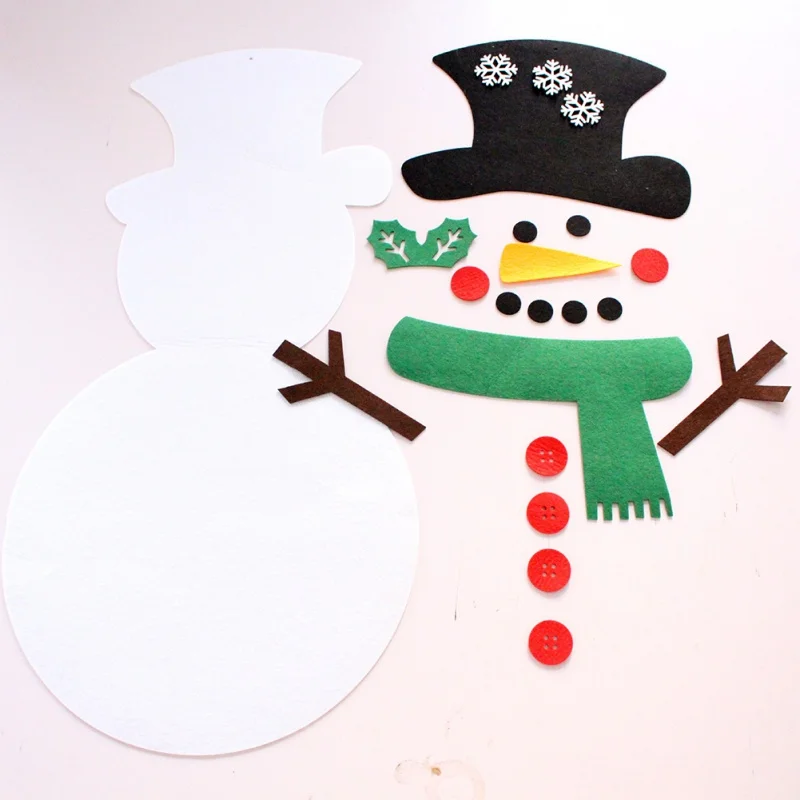 DIY фетровые рождественские подарки снеговик рождественские наклейки на стену детские игрушки Рождественские украшения год