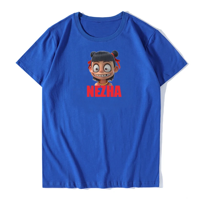 'NE ZHA: I'm the destiny'Couple футболка с короткими рукавами и принтом 688 - Цвет: Blue1