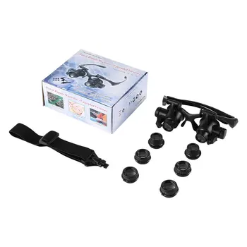

Left/right Double Eye Watch Repair Magnifier Glasses Loupe Jeweler Magnifying Glasses Tool Set With LED Light 10X 15X 20X 25X