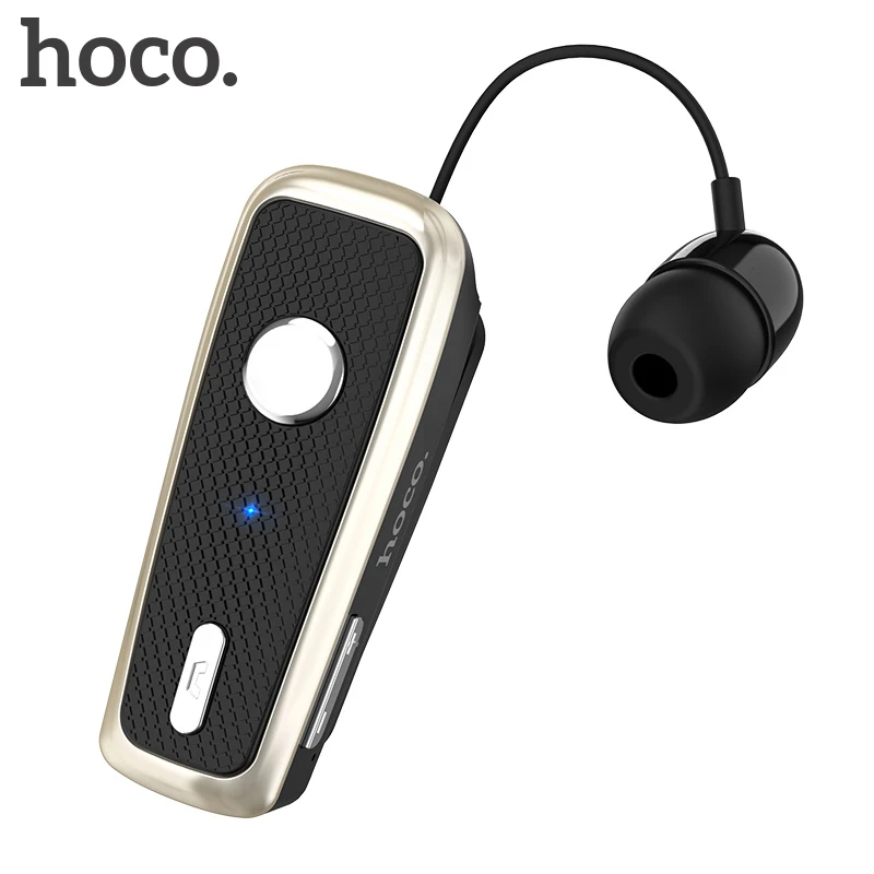 

HOCO New Retractable Wireless Bluetooth Earphone Bluetooth 5.0 Handsfree Headset Stereo Earphone Clip Mic Phone Call Portable