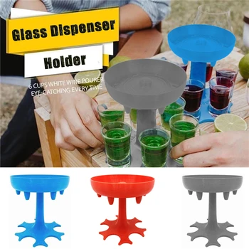 

6 Shot Glass Dispenser and Holder -Dispenser For Filling Liquids Shots Dispenser Glass Holder and Carrier Alcohol Dispenser J60
