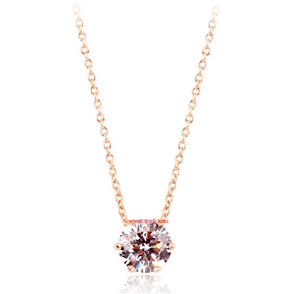 

Delicacy Simplicity Single Zircon Pendant Necklace Beautiful Elegant Women's Hot Sales Star of a Single Product 134900