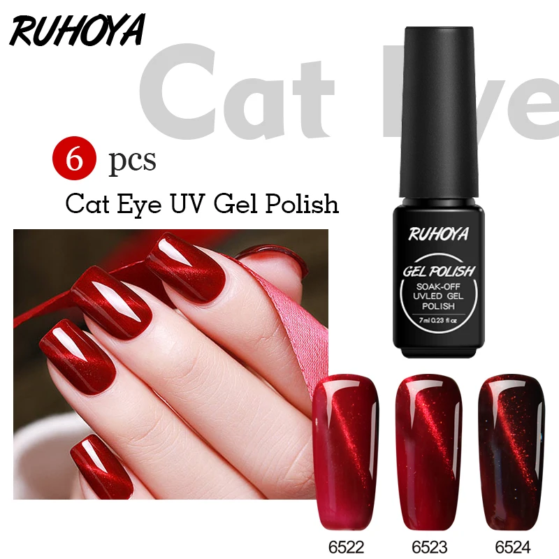 Ruhoya блеск 3D эффект УФ гель для ногтей Шарм акриловый лак замочить от Led Хамелеон