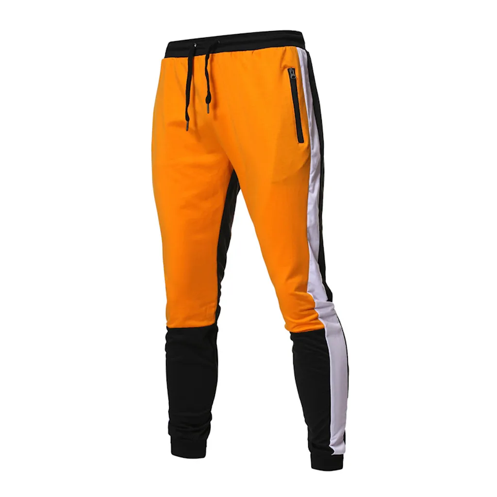 Мужские спортивные повседневные эластичные брюки Slim Fit Paneled уличная хип-хоп Лоскутная уличные брюки штаны для бега спортивные брюки