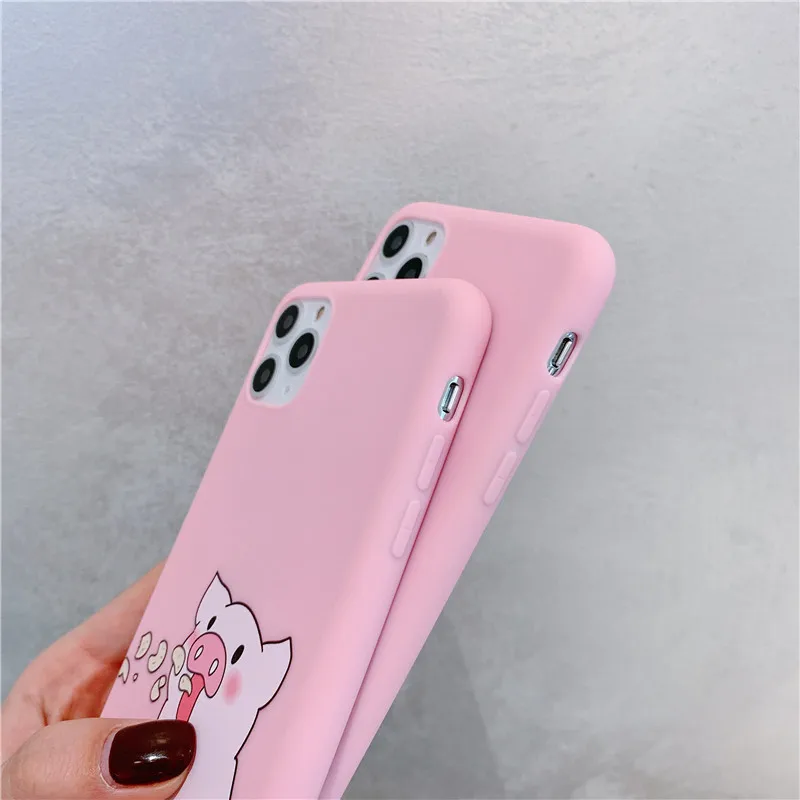 Милый чехол для телефона с изображением пары свиньи Для iphone 11 Pro Max 6 6s 7 8 plus X XR XS Max задняя крышка модный Забавный мультяшный силиконовый мягкий чехол s