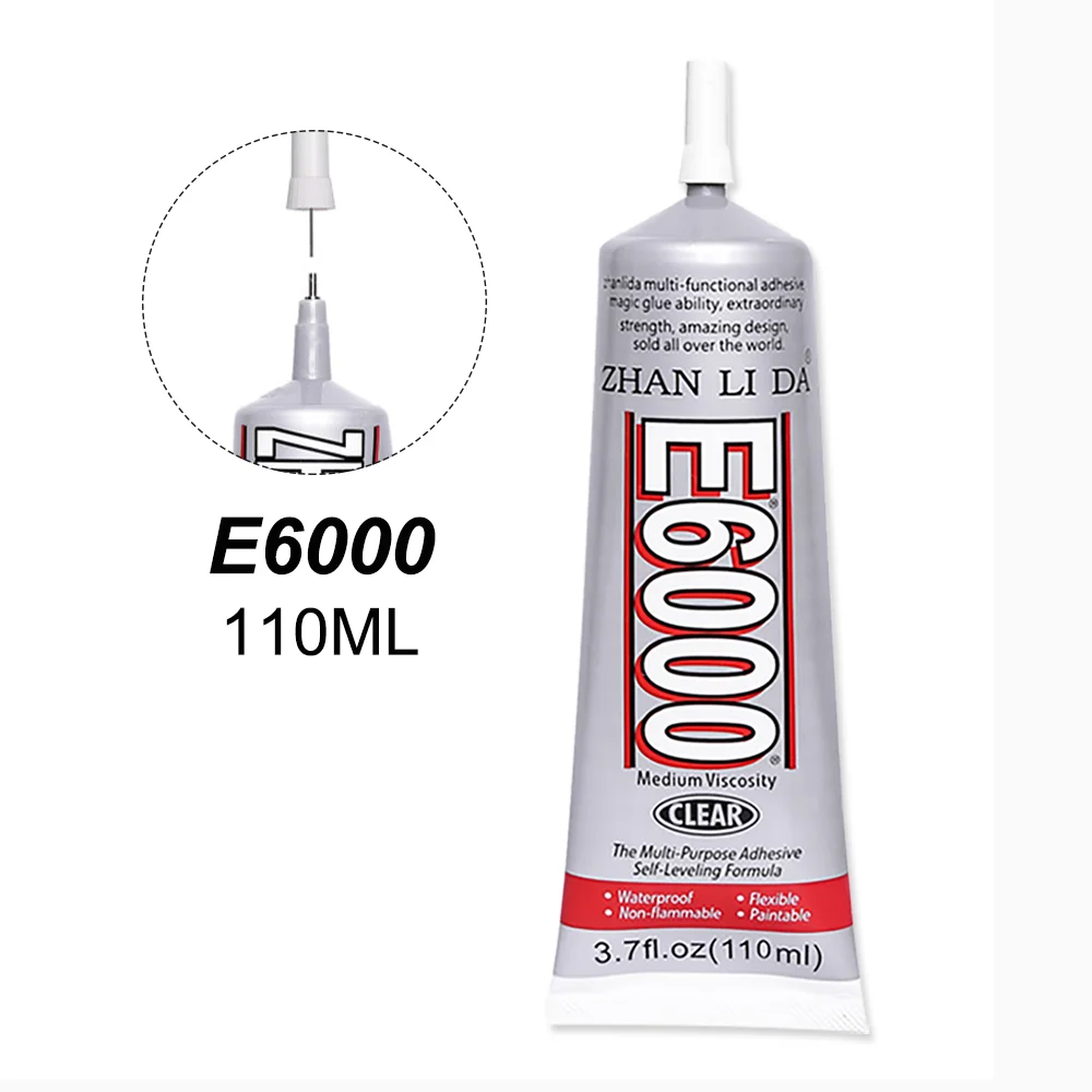 110ml E6000 Clear Glue Touch Screen Super Strong School LCD Craft Hobby Phone Glass Adhesive Jewelry Bead B7000 T7000 Black PVC |