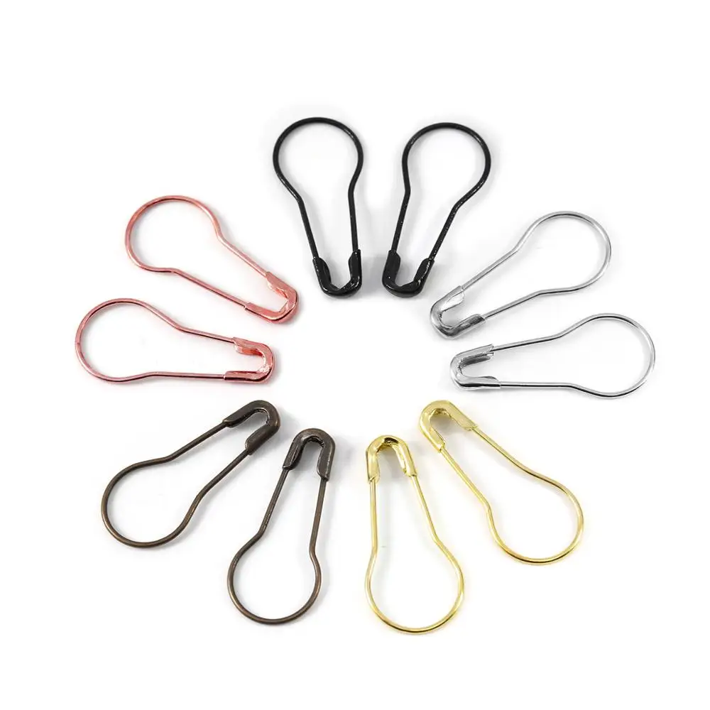 

100PC Mix Color Gourd Shape Safety Pins Metal Clips Gourd Pins Knitting Cross Stitch Marker Tag Pins Clips for DIY Clothing Kits