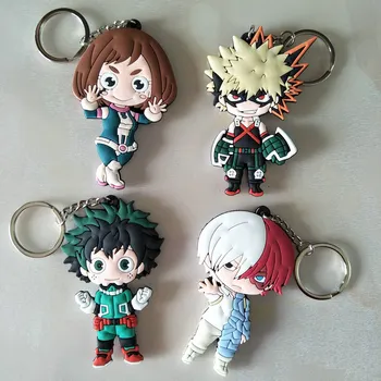 

20pcs/Lot My Hero Academia AllforOne red riot PVC Plastic keychains cute keychain key chain kuromi cle evil eye