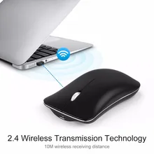 2,4G Беспроводная перезаряжаемая эргономичная Бесшумная оптическая мышь с usb-приемником для ноутбука, планшета, ПК, черного и серебристого цвета