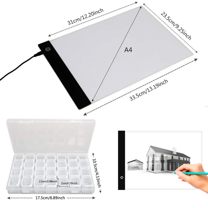 A4 цифровой рисунок, графика Tablet светодиодный оригиналодержателя алмазов картина письма исследование столик из трех уровень затемнения