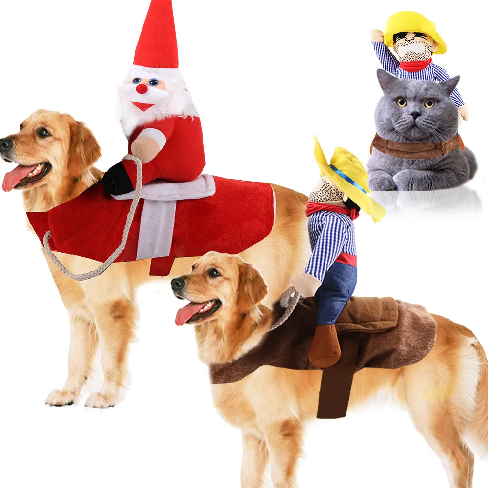 Halloween Pet Dog Cat Clothes Costume Riding Equipment Dress Leotard Coat Play