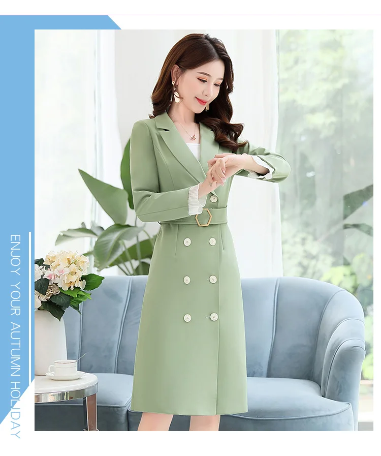 Модное удобное двубортное платье; коллекция года; сезон осень; элегантное платье средней длины