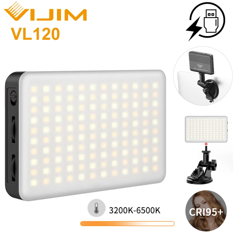 

Ulanzi Vijim VL120 3200K-6500K LED Video light with Softbox and RGB Color Filters light for video Conference Lighting Fill Light