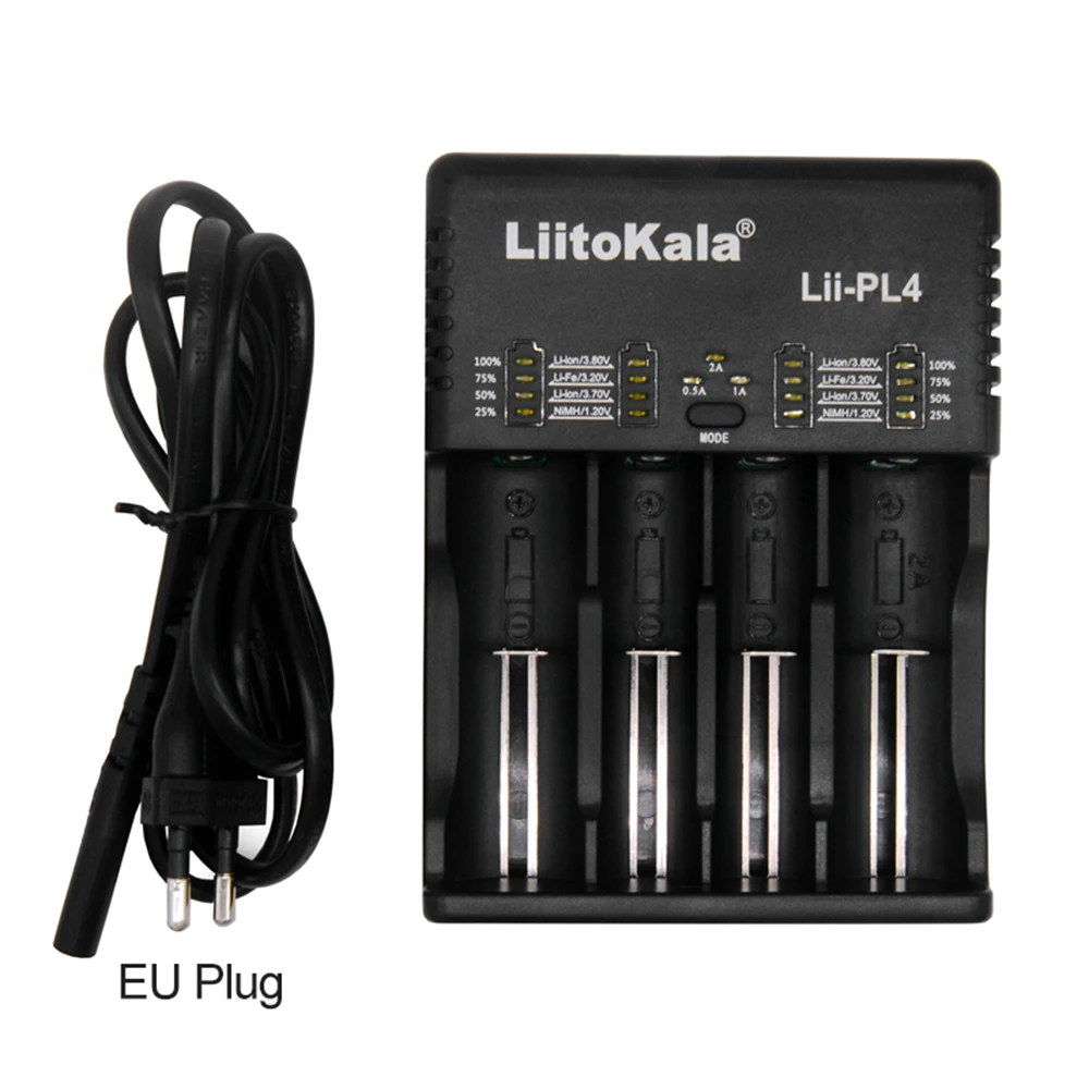 LiitoKala Lii-PL4 интеллектуальное зарядное устройство для смартфонов зарядное устройство с 4 слотами для аккумуляторов li-ion Ni-MH/Cd 18650 AA AAA SC C батареи