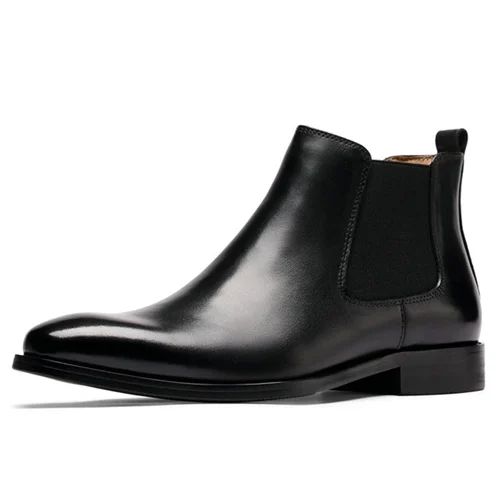Black Boots For Man Новое поступление; мужские Ботильоны «Челси» ручной работы из натуральной кожи на каблуке; мужская деловая обувь для верховой езды с острым носком; MLT26 - Цвет: Black Boots For Man