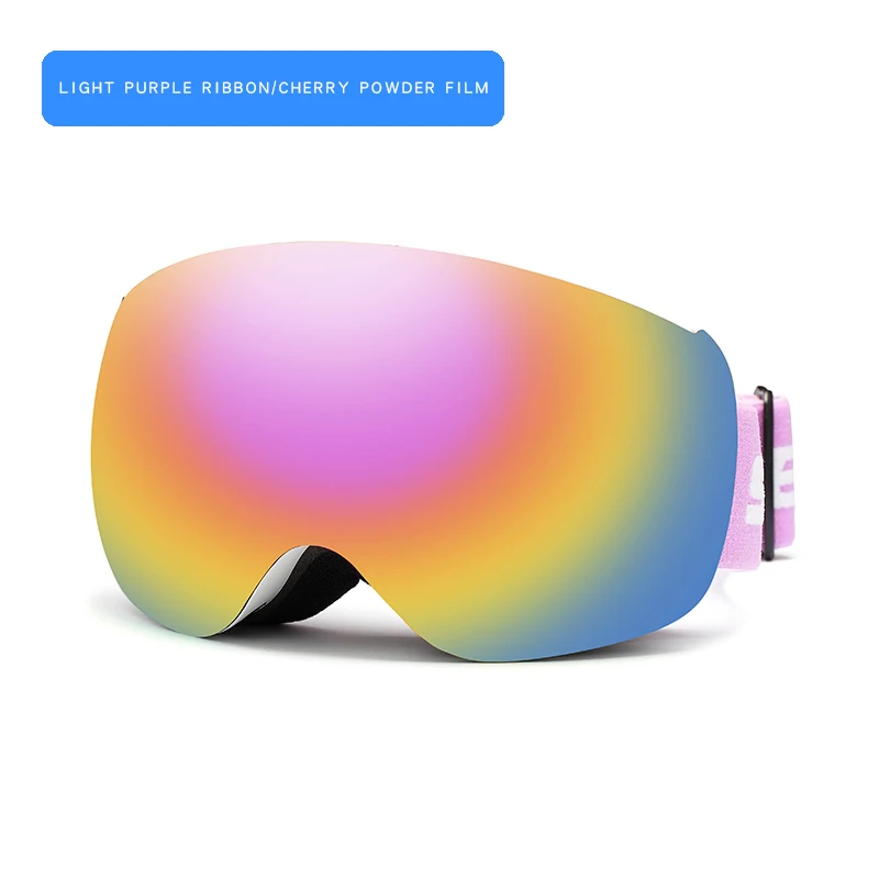 SEARIPE бренд лыжные очки двухслойные UV400 Анти-туман большие Лыжные маски очки для катания на лыжах мужчины женщины снег сноуборд очки - Цвет: Розовый