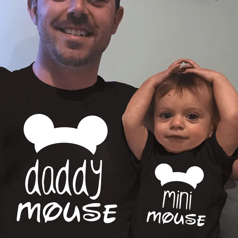 Matching Tshirts Matching Outfit MINI fashion Family Tshirts Short sleeve Clothes Daddy Baby Boy kid Father Son shirt Family Look Tops