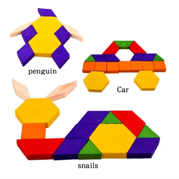 

60pcs/lot Wooden Diy Solid Wood Shape Cognitive Jigsaw Puzzle Educational Wood Toys Children'S Early Education