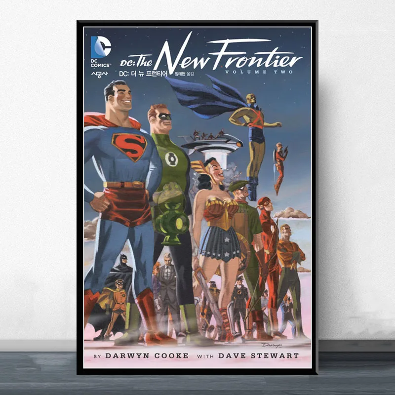 Бэтмен Супермен Чудо-Женщина Лига Справедливости классический DC комикс обложка книги Искусство Живопись Шелковый Холст плакат настенный домашний декор