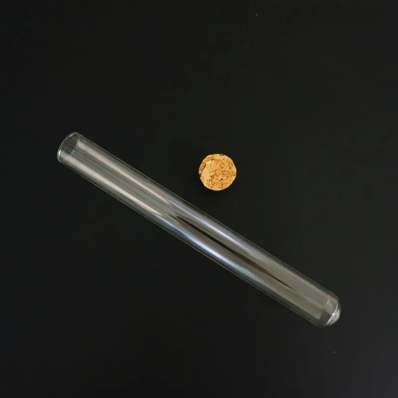 Tubo de Ensaio de Fundo Redondo de Vidro Transparente com Rolhas de Cortiça Tubos de Chá Lote Vazio Perfumado 12 Pçs - 20x200mm 1 de Fundo Redondo de Vidro Transparente Com