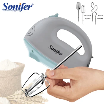 Food Mixers With Dough Hooks Chrome Beaters Kitchen Hand Mixer  Electric For Mixing Cakes Bread Dough Egg Whites Sonifer 1