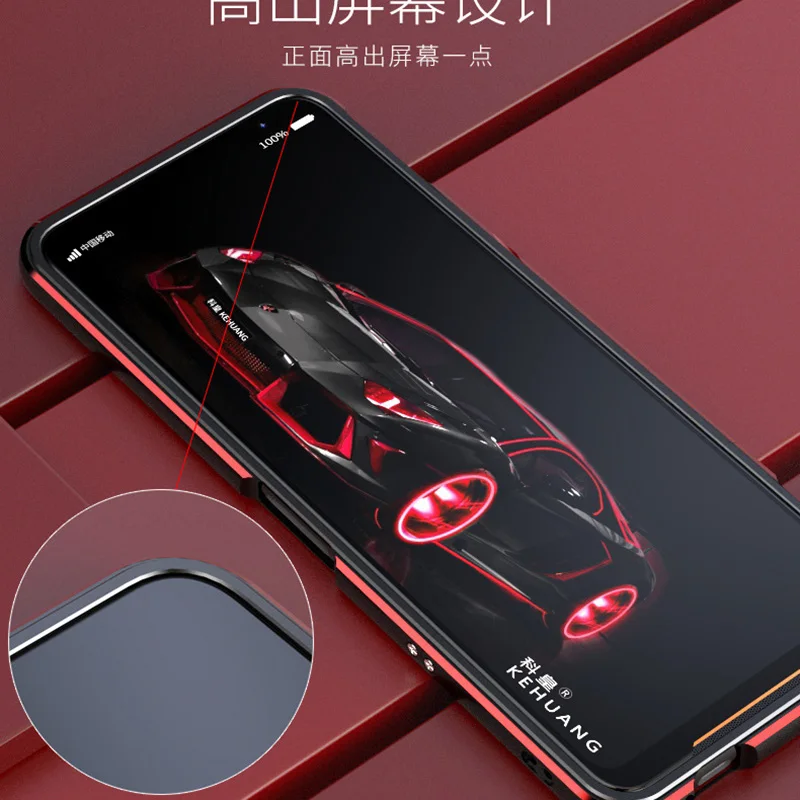 Для ASUS ROG 2 Чехол ROG2 металлический бампер смешанный цвет защитный чехол для ASUS ROG Phone II чехол алюминиевый бампер для телефона Funda Rog 2