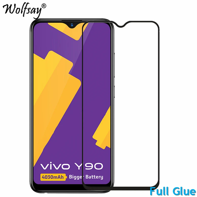 1 шт Полный Клей протектор экрана для Vivo Y90 закаленное стекло полное покрытие Y90/Y91