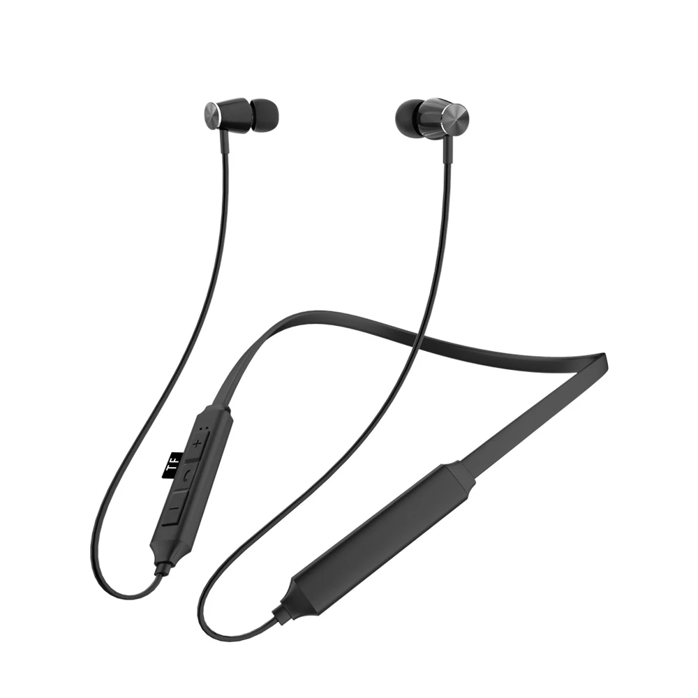 Наушники с сабвуфером, беспроводные, Bluetooth, tf-карты, магнитные, HD, гарнитура для звонков, 4,2, Handsfree, спорт, устойчивое, в ухо, для бега, для Xiaomi - Цвет: Черный