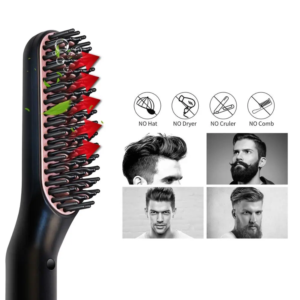 Men Hair Straightening Comb Irons Beard Grooming Combs for Man Beard Straightener Styling Hair Comb Brush 1 Men Hair Straightening Comb Irons Beard Grooming Combs for Man Beard Straightener Styling Hair Comb Brush 2