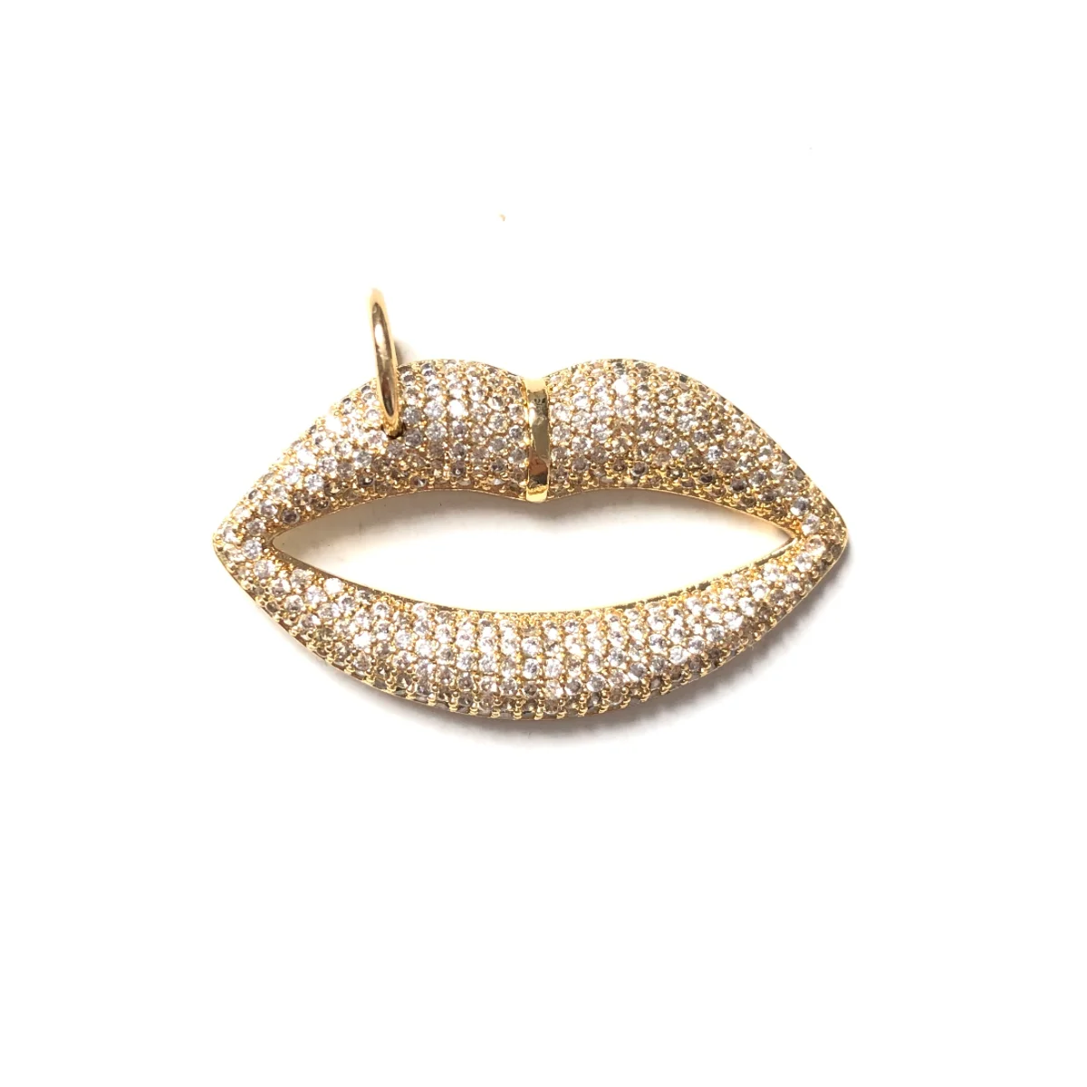 5pcs Big Lips Charms Pendant for Woman Bracelet Necklace Earring Making Cubic Zirconia Jewelry Handmade Gift Accessory Wholesale