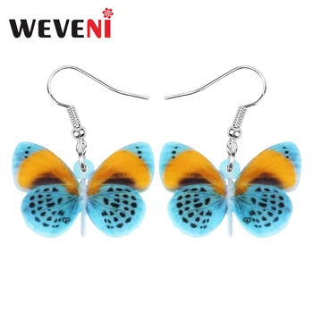 

WEVENI Acrylic Tabby Butterfly Earrings Big Print Insect Animal Dangle Drop Jewelry For Women Girls Kid Spring Summer Charm Gift