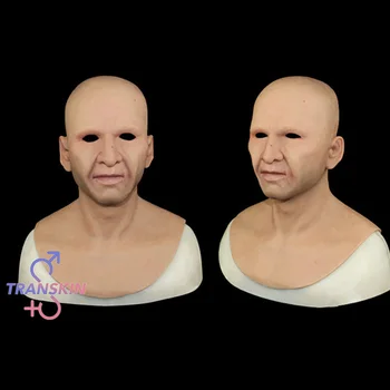 شراء TRANSKIN سيليكون اخفاء سيئة الرجل الشاب وجه كامل رئيس الإنسان واقعية بانتينغ كرنفال قبعات حفلات تجهيزات حفلة الهالوين SF-N2