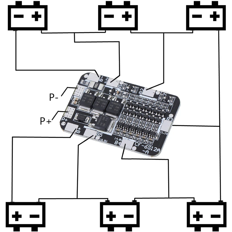 

6S 15A 24V PCB BMS Protection Board For 6 Pack 18650 Li-ion Lithium Battery Cell Module Battery Protection Board