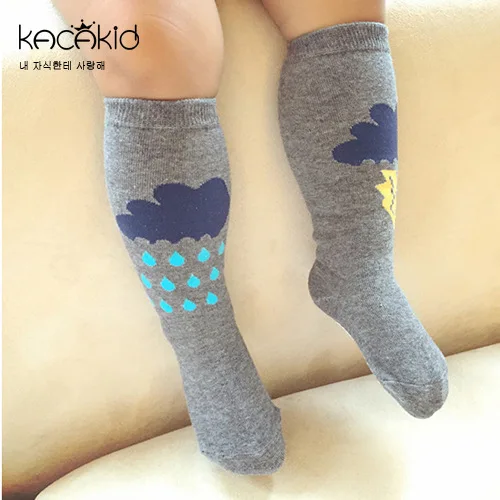 

Kacakid Spring And Autumn Children's Socks Men And Women Baby Cotton Socks Tube Socks Lightning Cloud Cute Cartoon Versatile Soc
