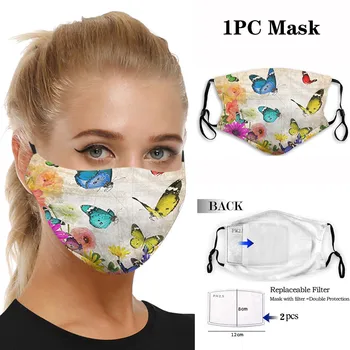 

1/5 PCS With 2/10 Filters Face Mask Dustproof Windproof Foggy Haze Washable and Reusable Face Protective Mouth Cover Mascherina