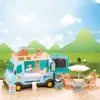 School Bus Miniatures For Dollhouse Accessories Forest Animal Furniture Dolls 1/12 Miniature Food Bookshelf Doll House Girl Toys 3