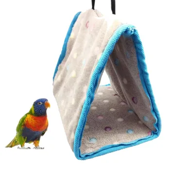 

Bird Hanging Cotton Roost Bird's Nest Hamster Hammock Triangular Nests Cave Cage Plush Hut Tent Bed Bunk Parrot Toy 3 Sizes